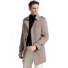 imageINVACHI Mens Wool Blend Coat Warm Winter Trench Coat MidLength Overcoat Classic Outwear with Notched CollarCoffee