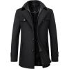 imageINVACHI Mens Wool Blend Coat Warm Winter Trench Coat with Detachable Soft Scarf Single Breasted Pea Coat02 Black