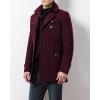 imageINVACHI Mens Wool Blend Coat Warm Winter Trench Coat with Detachable Soft Scarf Single Breasted Pea Coat02 Wine Red