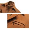 imageINVACHI Mens Wool Blend Coat Warm Winter Trench Coat with Detachable Soft Scarf Single Breasted Pea Coat02 Yellow