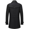 imageINVACHI Mens Wool Blend Coat Warm Winter Trench Coat with Detachable Soft Scarf Single Breasted Pea Coat13 Black