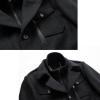 imageINVACHI Mens Wool Blend Coat Warm Winter Trench Coat with Detachable Soft Scarf Single Breasted Pea Coat13 Black