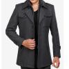 imageINVACHI Mens Wool Blend Coat Warm Winter Trench Coat with Detachable Soft Scarf Single Breasted Pea Coat13 Grey