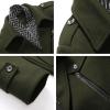 imageINVACHI Mens Wool Blend Coat Warm Winter Trench Coat with Detachable Soft Scarf Single Breasted Pea CoatArmy Green