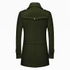 imageINVACHI Mens Wool Blend Coat Warm Winter Trench Coat with Detachable Soft Scarf Single Breasted Pea CoatArmy Green