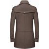 imageINVACHI Mens Wool Blend Coat Warm Winter Trench Coat with Detachable Soft Scarf Single Breasted Pea CoatBrown