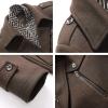 imageINVACHI Mens Wool Blend Coat Warm Winter Trench Coat with Detachable Soft Scarf Single Breasted Pea CoatBrown