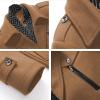 imageINVACHI Mens Wool Blend Coat Warm Winter Trench Coat with Detachable Soft Scarf Single Breasted Pea CoatCamel