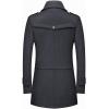 imageINVACHI Mens Wool Blend Coat Warm Winter Trench Coat with Detachable Soft Scarf Single Breasted Pea CoatGrey