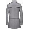 imageINVACHI Mens Wool Blend Coat Warm Winter Trench Coat with Detachable Soft Scarf Single Breasted Pea CoatLight Grey