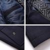imageINVACHI Mens Wool Blend Coat Warm Winter Trench Coat with Detachable Soft Scarf Single Breasted Pea CoatNavy
