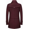 imageINVACHI Mens Wool Blend Coat Warm Winter Trench Coat with Detachable Soft Scarf Single Breasted Pea CoatWine Red