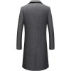 imageINVACHI Mens Wool Blend Long Trench Coat Slim Fit Business Overcoat Single Breasted Pea Coat with Notched CollarGrey