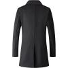 imageINVACHI Mens Wool Blend Pea Coat Double Breasted Trench Coat Warm Winter OvercoatBlack
