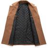 imageINVACHI Mens Wool Blend Pea Coat Double Breasted Trench Coat Warm Winter OvercoatCamel
