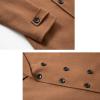 imageINVACHI Mens Wool Blend Pea Coat Double Breasted Trench Coat Warm Winter OvercoatCamel