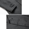 imageINVACHI Mens Wool Blend Pea Coat Double Breasted Trench Coat Warm Winter OvercoatDark Grey