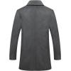 imageINVACHI Mens Wool Blend Pea Coat Double Breasted Trench Coat Warm Winter OvercoatDark Grey