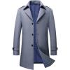 imageINVACHI Mens Wool Blend Coat Warm Winter Trench Coat MidLength Overcoat Classic Outwear with Notched CollarBlue