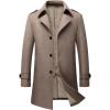 imageINVACHI Mens Wool Blend Coat Warm Winter Trench Coat MidLength Overcoat Classic Outwear with Notched CollarCoffee