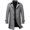 imageINVACHI Mens Wool Blend Coat Warm Winter Trench Coat MidLength Overcoat Classic Outwear with Notched CollarGrey