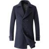 imageINVACHI Mens Wool Blend Pea Coat Double Breasted Trench Coat Warm Winter OvercoatNavy