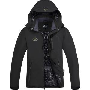 imageINVACHI Mens Waterproof Ski Snow Jacket Warm Winter Quilted Coat Parka Raincoats With MultiPockets01 Black