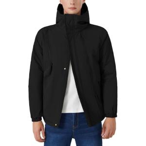 imageINVACHI Mens Waterproof Ski Snow Jacket Warm Winter Quilted Coat Parka Raincoats With MultiPocketsBlack