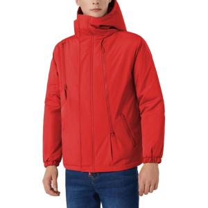 imageINVACHI Mens Waterproof Ski Snow Jacket Warm Winter Quilted Coat Parka Raincoats With MultiPocketsRed