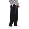 imageINVACHI Mens Casual Corduroy Pants Baggy Skater Pants Elastic Waist Drawstring Pants for MenBlack