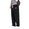imageINVACHI Mens Casual Corduroy Pants Baggy Skater Pants Elastic Waist Drawstring Pants for MenBlack Plush