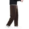 imageINVACHI Mens Casual Corduroy Pants Baggy Skater Pants Elastic Waist Drawstring Pants for MenCoffee