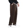 imageINVACHI Mens Casual Corduroy Pants Baggy Skater Pants Elastic Waist Drawstring Pants for MenCoffee