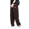 imageINVACHI Mens Casual Corduroy Pants Baggy Skater Pants Elastic Waist Drawstring Pants for MenCoffee Plush
