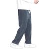 imageINVACHI Mens Casual Corduroy Pants Baggy Skater Pants Elastic Waist Drawstring Pants for MenGrey Plush