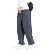 imageINVACHI Mens Casual Corduroy Pants Baggy Skater Pants Elastic Waist Drawstring Pants for MenGrey Plush