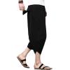 imageINVACHI Mens Linen Harem Capri Pants Lightweight Elastic Waist Casual Baggy Pants Beach Yoga TrousersAblack