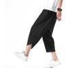 imageINVACHI Mens Linen Harem Capri Pants Lightweight Elastic Waist Casual Baggy Pants Beach Yoga TrousersBlack 75