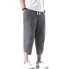 imageINVACHI Mens Linen Harem Capri Pants Lightweight Elastic Waist Casual Baggy Pants Beach Yoga TrousersDark Grey 75