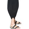 imageINVACHI Mens Linen Harem Capri Pants Lightweight Elastic Waist Casual Baggy Pants Beach Yoga TrousersJblack