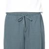 imageINVACHI Mens Linen Harem Capri Pants Lightweight Elastic Waist Casual Baggy Pants Beach Yoga TrousersJgrey