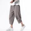 imageINVACHI Mens Linen Harem Capri Pants Lightweight Elastic Waist Casual Baggy Pants Beach Yoga TrousersLight Brown 75
