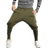 imageINVACHI Slim Fit Mens Cotton Jogging Pants Low Crotch Drawstring Baggy Sweatpants Hip Hop Trousers