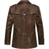 imageINVACHI Mens Faux Leather Trench Coat Waterproof PU Windbreaker Jacket with Detachable Collar Stylish OuterwearBrown