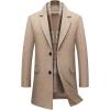 imageINVACHI Mens Casual Trench Coat with Detachable Scarfs Notched Collar Single Breasted OvercoatCamel