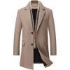 imageINVACHI Mens Casual Trench Coat with Detachable Scarfs Notched Collar Single Breasted OvercoatCoffee
