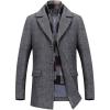 imageINVACHI Mens Wool Blend Coat Warm Winter Trench Coat with Detachable Soft Scarf Single Breasted Overcoat01 Grey