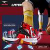imageASHION Unisex Kids Basketball Shoes Air Boys Girls High Top Sneakers Breathable Outdoor Cushioning Athletic ShoesF15Red Black