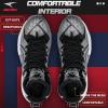 imageASHION Unisex Kids Basketball Shoes Air Boys Girls High Top Sneakers Breathable Outdoor Cushioning Athletic ShoesF15Silver Black