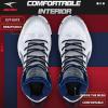 imageASHION Unisex Kids Basketball Shoes Air Boys Girls High Top Sneakers Breathable Outdoor Cushioning Athletic ShoesF15White Blue